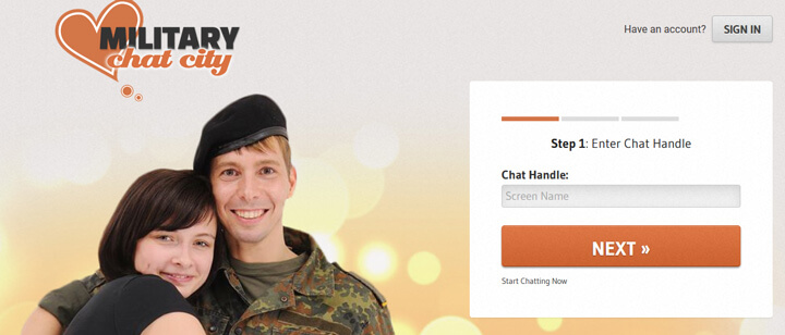 Military Chat City printscreen homepage